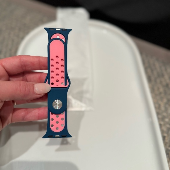 NWT- Apple Watch Sweat Proof Band Blue and Pink Watch S/M - Picture 6 of 7